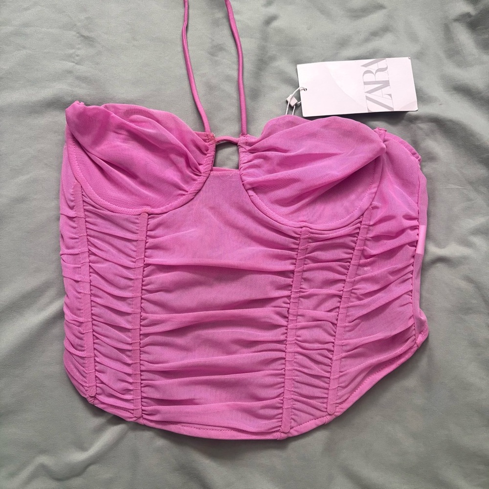 Zara Pink Mesh Bustier